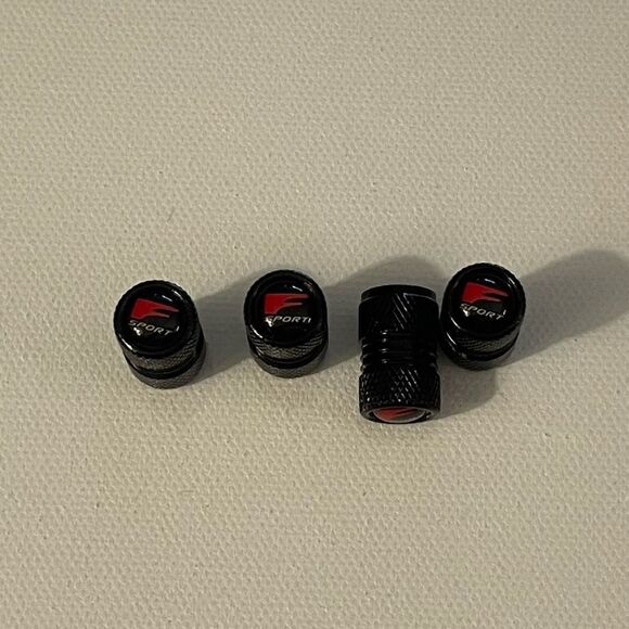 F Sport Valve Stem Caps in Black Set of 4  NWT - Picture 1 of 4